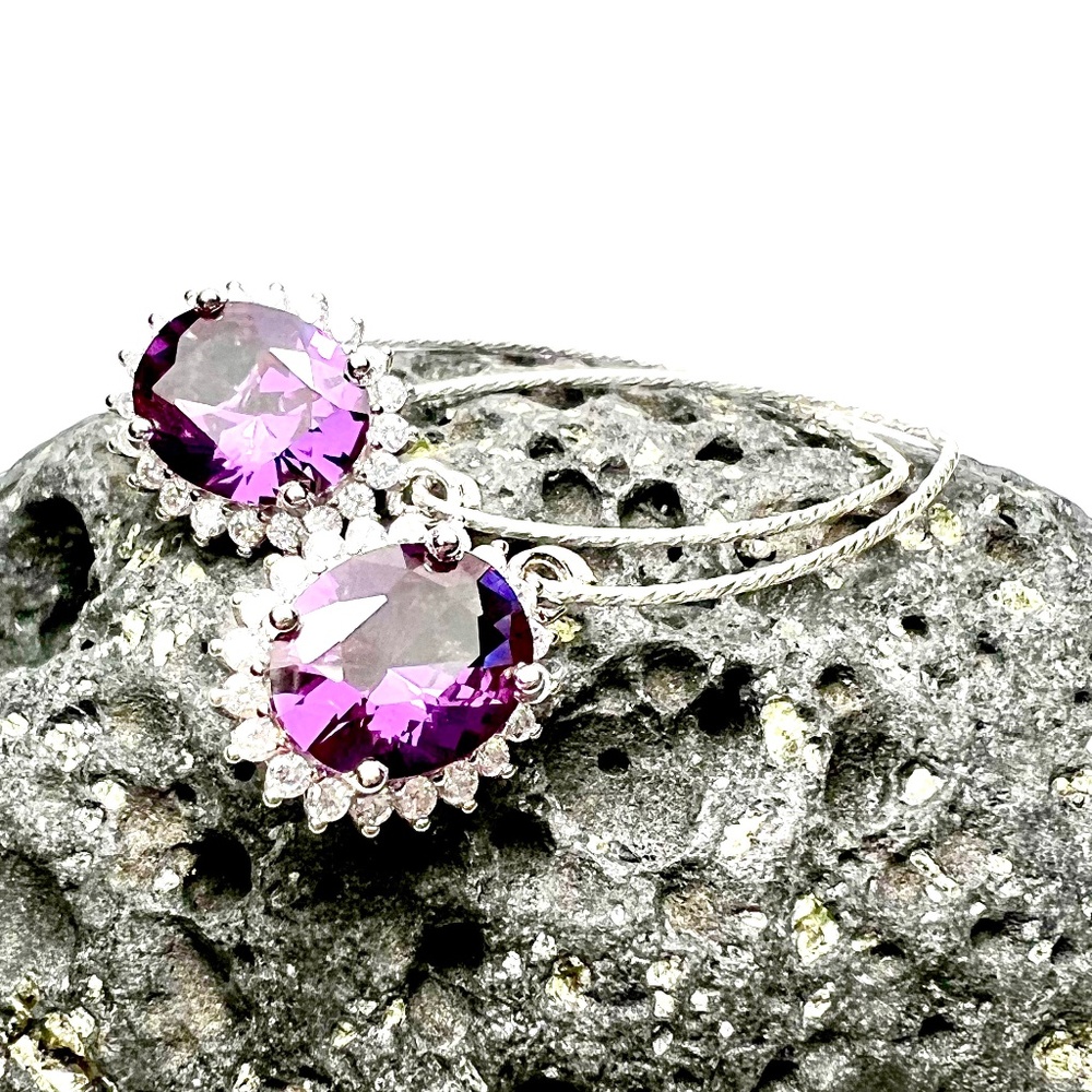 Alexandrite Earrings Handcrafted in Sterling Silver , June Birthstone